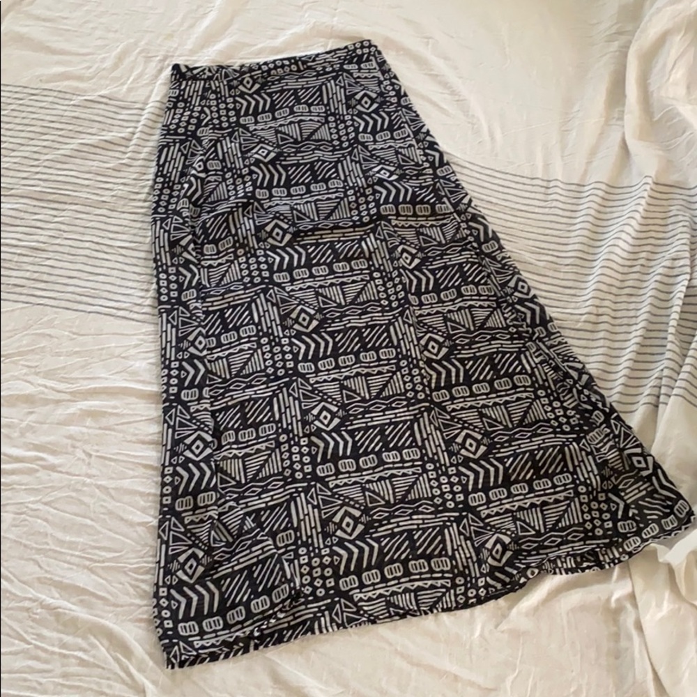 Chiffon Print Slit Maxi Skirt